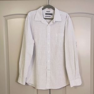 Nautica purple and green plaid button up